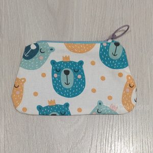 porte monnaie en tissu motifs têtes ours