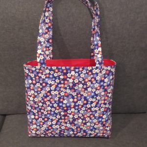 Sac cabas fille bleu fleuri