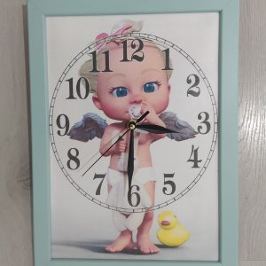 Horloge cadre bébé ange